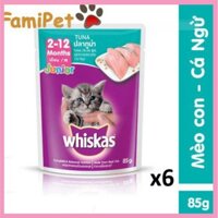 Pate Whiskas Vị Cá Ngừ 85g Cho Mèo Con - Combo 6 gói