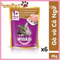 Pate Whiskas Vị Gà & Cá Ngừ 85g Cho Mèo Lớn - Combo 6 gói