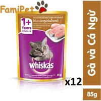 Pate Whiskas Vị Gà & Cá Ngừ 85g Cho Mèo Lớn - Combo 12 gói