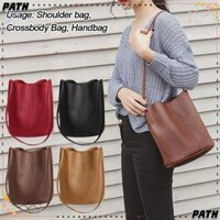 Path women shoulder bag pure color pleated handbag totes bag