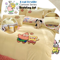 Patrick SpongeBob Hello Kitty 100% cotton Bộ chăn ga gối dây kéo chăn ga trải giường hoạt hình chăn ga gối bìa trẻ em tình yêu