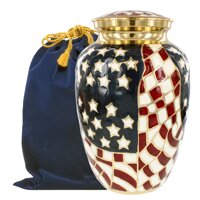 Patriotic Large Adult Urn for Human Ashes - for Veterans First Responders and Patriots That Loved America - Find Comfort and Pride Each Time You Se...