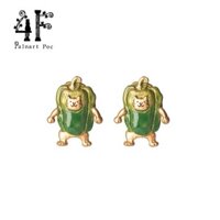 Patrol i Thương Hiệu Cao Cấp Tiêu Ngọt Bông Tai Mèo Bông Tai Kẹp Tai Hạt Tiêu Xanh Handmade