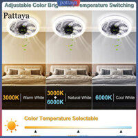 {Pattaya} Quạt trần cấu hình thấp hiện đại có đèn Quạt trần điều khiển từ xa có đèn Quạt trần hiện đại có đèn Điều khiển từ xa Đèn Led có thể điều chỉnh 4 tốc độ cho phòng ngủ