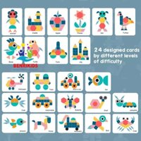 Pattern Blocks 180 Chi Tiết Đồ Chơi Xếp Hình Sáng Tạo Có Thẻ Mẫu Cho Bé Lắp Ráp Và Học Tiếng Anh Hiệu Quả