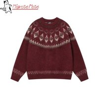 Paul FITZGERALD Đảo Beiofer Áo Len Đỏ Nam Nữ Thu Đông Giáng Sinh Cặp Đôi Mặc