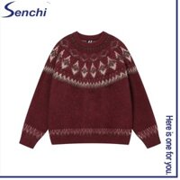 Paul FITZGERALD Đảo Beiofer Áo Len Đỏ Nam Nữ Thu Đông Giáng Sinh Cặp Đôi Mặc