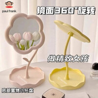 Paul Frank Flower Makeup Mirror Dormitory Ins Student Household Dormitory Good-looking Desk Desktop Vanity Mirror Mirror WnUi