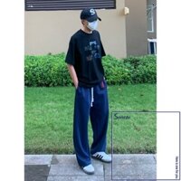 Paulweekend Retro Nam Nữ Cùng Quần Nỉ Ống Rộng Thể Thao Và Giải Trí Quần Hợp Thời Trang Jennie Cùng Phong Cách