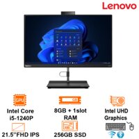 PC AIO Lenovo ThinkCentre Neo 30a 22 - Black - 21.5 FHD IPS; i5-1240P; 8GB 3200 + 1slot; 256GB SSD PCIe; Loa 3Wx2; WF5+ BT5.0; K&M; Cam 720P; Win11H; 1Y Onsite (12B1000GVN)