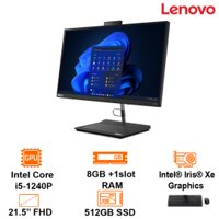 PC AIO Lenovo ThinkCentre Neo 30a 22 - Black - 21.5 FHD IPS; i5-1240P; 8GB 3200 + 1slot; 512GB SSD PCIe; Loa 3Wx2; WF5+ BT5.0; K&M; Cam 720P; Dos; 1Y Onsite (12B10057VA)