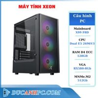 PC DUAL XEON E5 2696V3, Main X99, Ram 128Gb, VGA RX580-8Gb, Ổ M2 512Gb