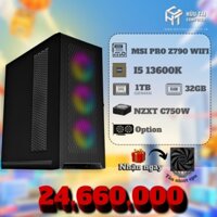 PC GAME (MSI PRO Z790 WIFI, CPU i5 13600K, RAM 32GB, SSD 1TB GEN 4x4, PSU NZXT C750W)