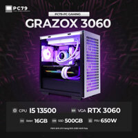 PC Gaming Cũ GRAZOX I5 13500 | RTX 3060 | RAM 16GB DeepCool CH370 Black & White