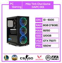 PC GAMING DAPC 001 (I3 6100/B250/8GB RAM/120GB SSD/GTX 750TI/550W)