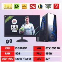 PC Gaming GT10105F – Gen 10 – Core i3 10105F | 8G | 120G SSD | GTX1050 2G | 22″