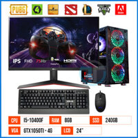 PC Gaming GT10400F – Gen 10 – Core i5 10400F | 8G | 240G SSD | GTX1050ti 4G | 24″