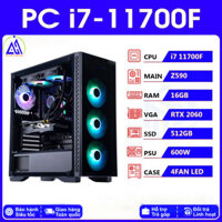 PC GAMING ( Main Z590/CPU i7 11700F/VGA RTX 2060/RAM 16GB/SSD 512GB/PSU 600W/CASE 4FAN lED)