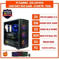 PC giả lập X79 Dual Cpu / 2689V1 x 2 / 64G / SSD 128G/ RX460 4GD5
