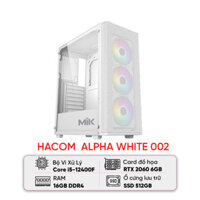 PC HACOM GAMING ALPHA WHITE 002 (I5 12400F/B760M/16GB RAM/512GB SSD/RTX 2060) | Giá rẻ, trả góp 0%