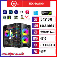 PC HDC GAMING CPU Intel i3 13100F – RAM 16GB DDR4 – SSD 256GB – MAIN H610 - VGA GTX 1060 3GB