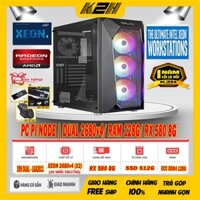 PC PI NODE & GIÁ LẬP | DUAL XEON 2680v4 (28 NHÂN 56 LUỒNG) RAM 128G/ SSD 512G/ VGA RX 580 8G/ PSU 750W