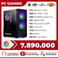 PC VĂN PHÒNG & GAMING | AMD 3200G - MAIN B450M - RAM 8GB - SSD 120GB - PSU 400W - CHƠI ĐƯỢC GAME