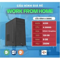 PC văn phòng - Học online - Game Esport  giá rẻ [A320, Ryzen Athlon 3000G , Ram 8G, SSD 120G, PSU 400W]