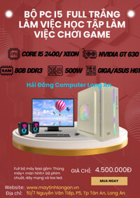 PC02 – Bộ Pc I5 Ram 8gb Full trắng Làm việc học tập, làm việc và chơi game giải trí