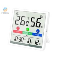 Pcbfun Đồng Hồ Điện Tử Để Bàn Đo Nhiệt Độ Và Độ Ẩm Màn Hình lcd Nhiều Màu Sắc