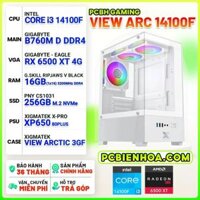 PCBH GAMING VIEW ARC INTEL CORE i3 14100F / B760M / RX6500XT 4GB / 16GB / 256GB