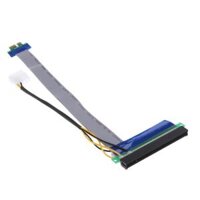 PCI- 1x To 16x Riser Card Ribbon Cable Extender Power Cord 32cm