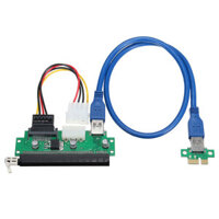 PCI-E 1X to 16X Extended Card Adapter USB 3.0 Extender Mining Rig Graphics Card Extension Adapter with SATA 15Pin to 4Pi