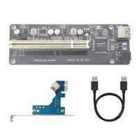 Pci e / nvme / mini pcie sang pci riser card bộ chuyển đổi bộ điều hợp hiệu quả cao pci kép với cáp usb 3.0 cho máy tính để bàn chip asm1083