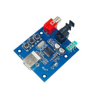 Pcm2704 Thẻ âm thanh USB Bộ giải mã DAC Đầu vào USB Bộ giải mã thẻ âm thanh HIFI bằng sợi đồng trục