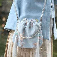 Pdd / / [5029 Lời khen ngợi của mọi người] Túi ren tươi mát phù hợp Túi cổ Túi đeo chéo nữ Túi xách Hanfu Tết Nguyên Đán Túi xách phong cách Trung Quốc Túi đựng điện thoại di động Ví WH250313