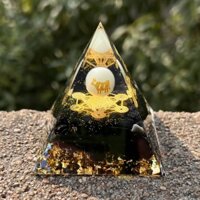 Pdd / / Kim Tự Tháp Cung Hoàng Đạo Trang Trí Máy Tính Để Bàn Hạt Dạ Quang Nhựa Keo Dán Đồng Obsidian Lá Vàng Hỗn Hợp Đúc WH250319