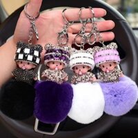 Pdd / / [Phong cách Hàn Quốc thời trang Nhật Bản] Mặt dây chuyền móc khóa bóng lông khỉ đính kim cương hoạt hình dễ thương Mặt dây chuyền túi búp bê Trò chơi điện tử Quà tặng trao đổi thành phố Bán buôn WH250304