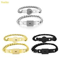 Pealike 2x Khóa Trái Tim Người Yêu Tinh Tế Cho Vòng Tay Chìa Khóa Vòng Tay Cặp Đôi Có Khóa Cho Móc Khóa Lắc Tay Trang Sức Bằng Thép Không Gỉ