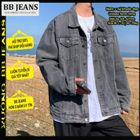[Pearl] Áo khoác jean nam nữ Unisex xám Pearl FORM RỘNG 64-68cm BB Jeans