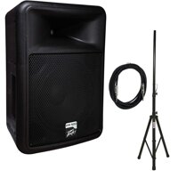 Peavey PR 12D Powered PA Speaker with Tripod Stand and 15' Speaker Cable