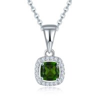 Pedants Natural Diopside Bạc 925 Phong cách giản dị Quà tặng sinh nhật cho nữ