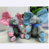 Peek-A-Boo Voi Ú Oà dễ thương biết hát biết vẫy tai. Gấu bông Biết hát dùng pin. Quà tặng cho bé siêu dễ thương
