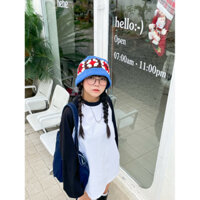 PEKO HELLO - Áo thun raglan tay dài trắng đen Limi