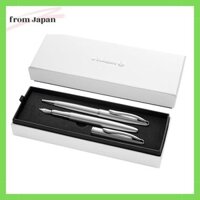 Pelikan Jazz Noble Set Fountain Pen and Ballpoint Pen with Silver Elegant Cartridge Fountain Pen (Nib M) Metal Folding Box Included