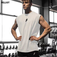 Pelliot Lưới Thoáng Khí Thể Dục Áo Vest Nam Chạy Cong Vai Rộng Nhanh Khô Thể Thao Áo Thun Không Tay