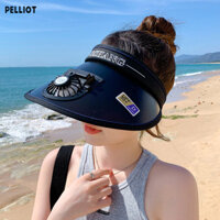 Pelliot Mũ quạt có thể sạc lại có quạt Mũ chống nắng ngoài trời có thể sạc lại Mũ chống nắng rỗng mũ chống nắng