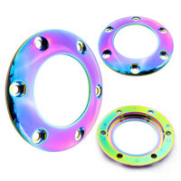 Pem- 6 lỗ Vòng ngoài đầy màu sắc Sửa đổi vô lăng đua xe Vỏ nút còi ô tô