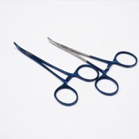 Pen panh kẹp cong chuôi xanh và full xanh 12.5cm dùng trong y tế, thẩm mỹ, phẫu thuật, spa.