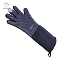Pengtao09 Khâu Màu Trơn Chịu Nhiệt Nhà Bếp Găng Tay Nấu Ăn Bền Chống Trơn Trượt Lò Nướng Găng Tay BBQ Cực Dài Hữu Ích Mới